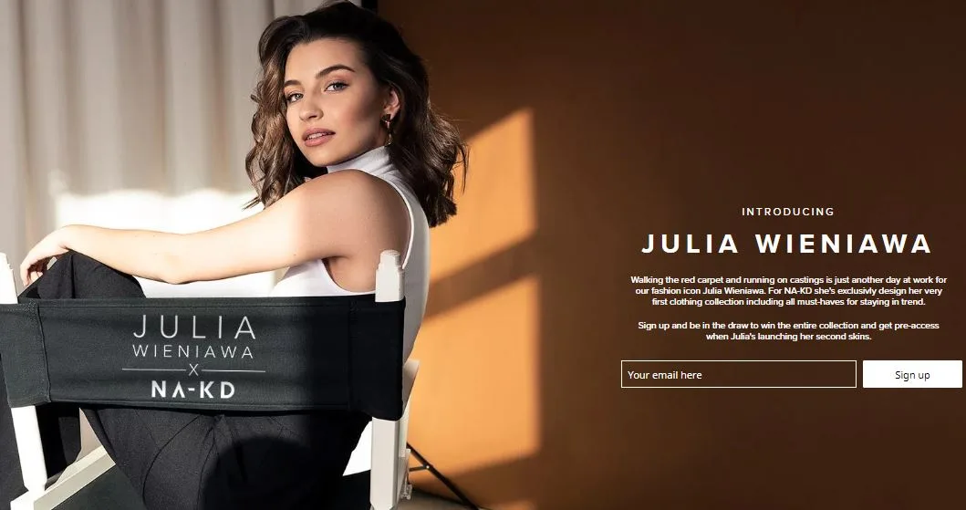 NA-KD brand ad with Polish influencer Julia Wieniawa.