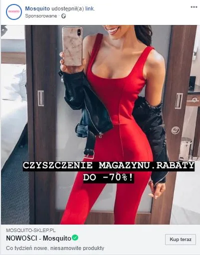 Mosquito’s ad directing to their FB Store