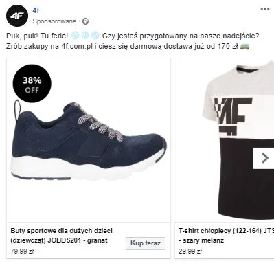 4F Facebook carousel ad