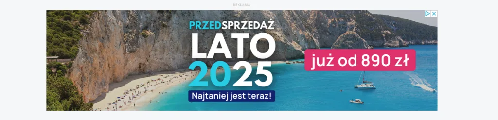 An example of an online banner for a travel brand