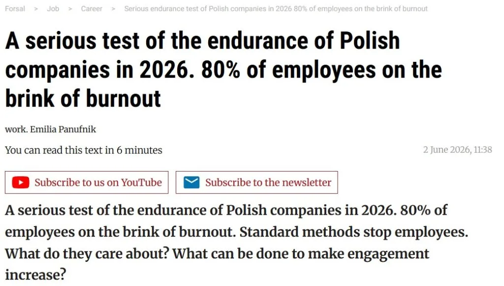 Report on employee burnout in Polish companies in 2026