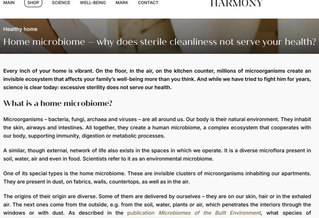 Article explaining how the home microbiome affects health and immunity